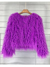 Fur coat ladies thick warm faux fur coat