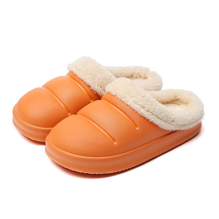 Women's waterproof warm plush slippers