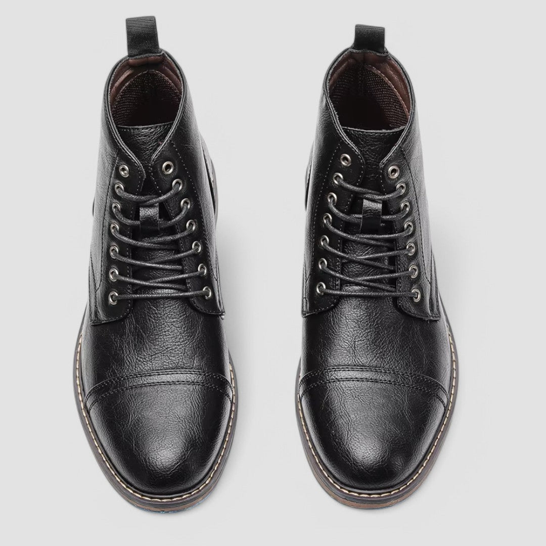 Men's - Boots - Leather - Stylish Cap-toe
