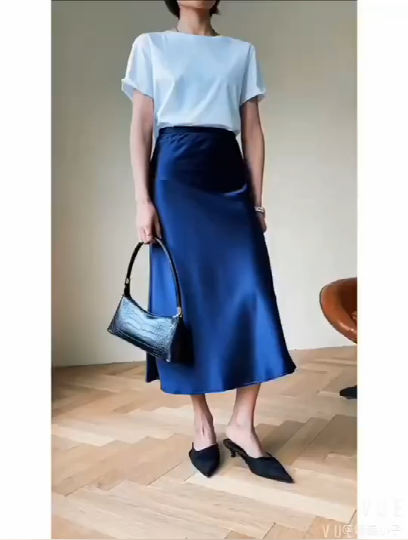 Satin silk skirt