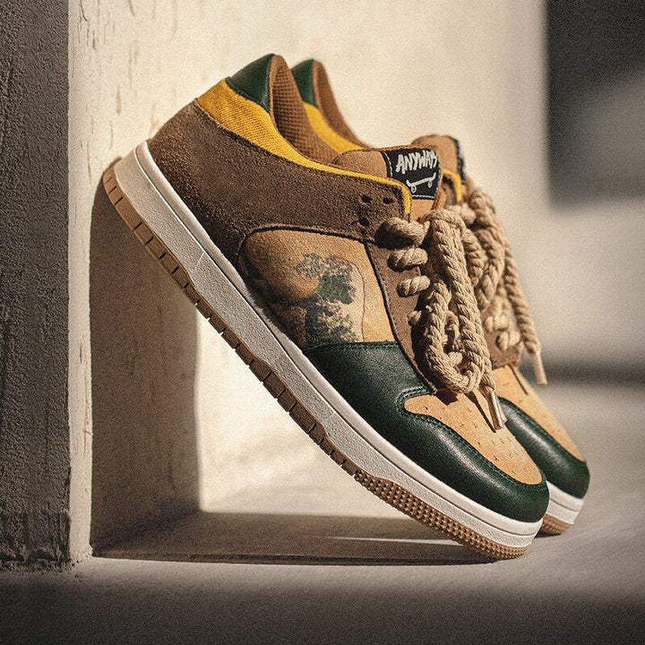 Men's - Sneakers - Big Wave Design - Stylish and Durable Footwear - Trendy Sneakers for Every Occasion