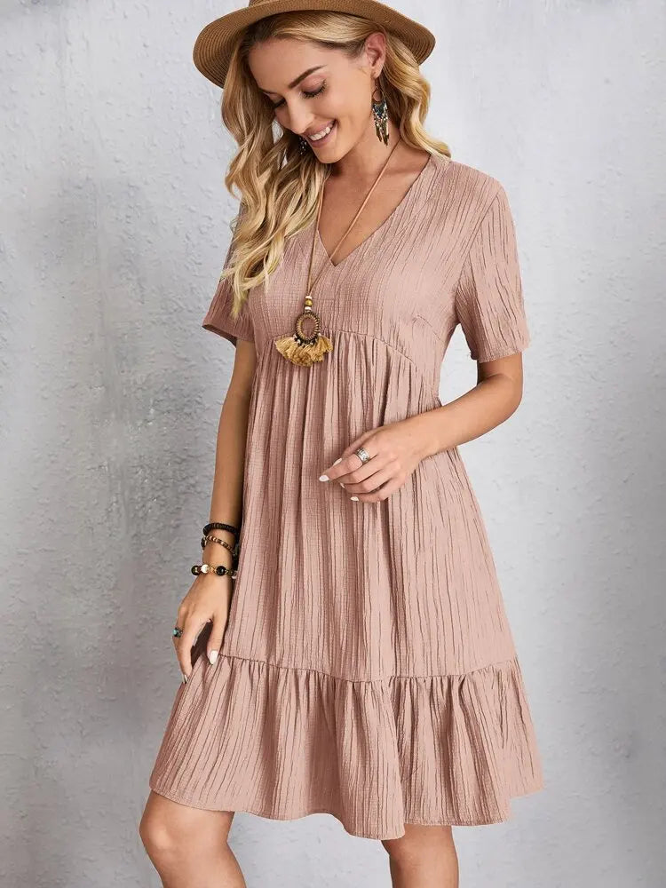 Airy dress with V-neckline