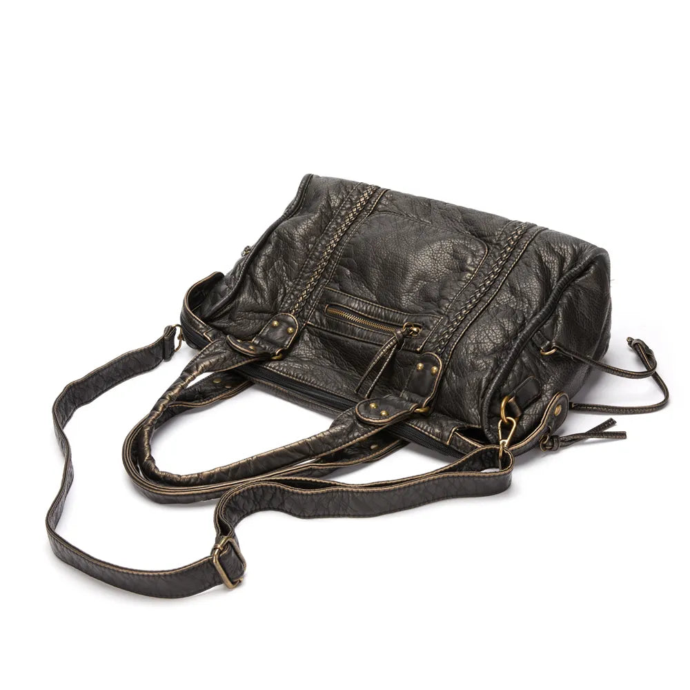 Women's - Black Handbag for School - Stylish & Practical Design - Perfect for Everyday Use