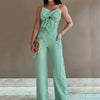 Floral neckline jumpsuit