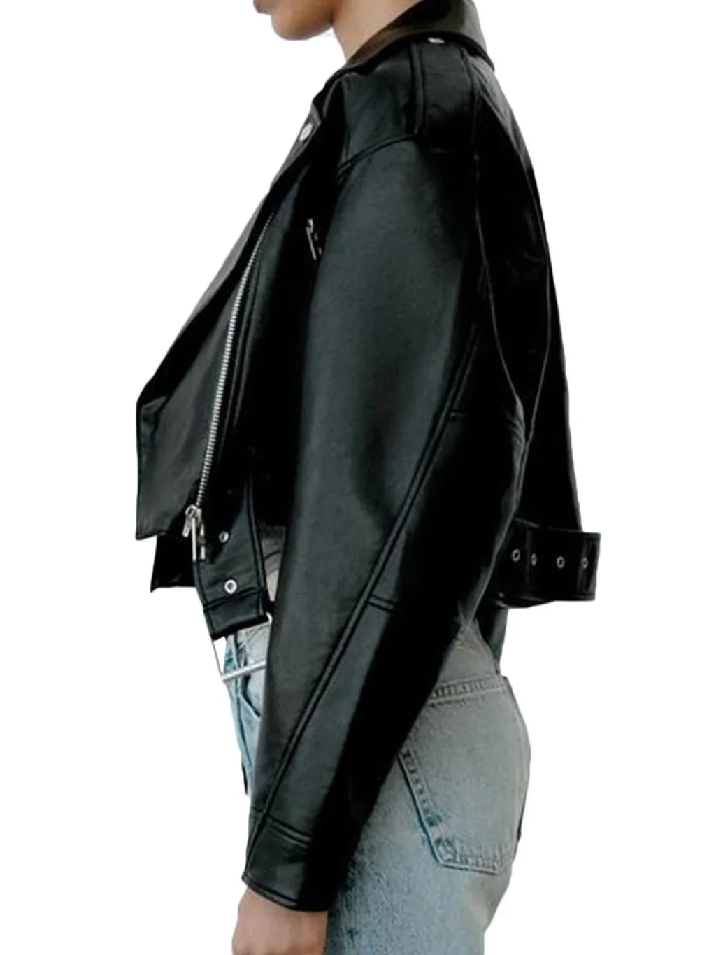 Women's - Classic Biker Jacket - Casual Style