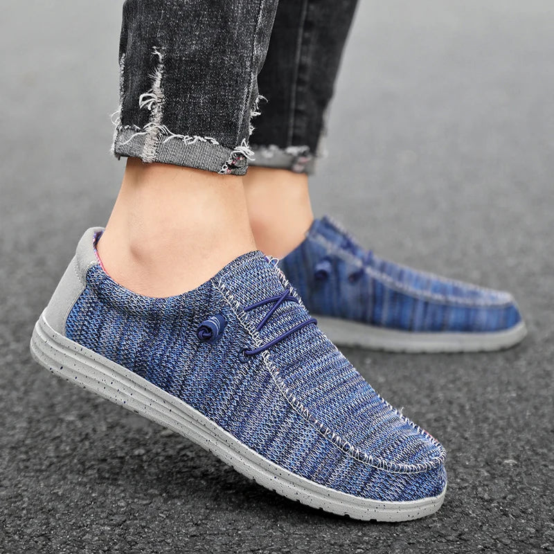 Men's - Lightweight Canvas Shoes - Mesh - Slip on - Breathable & Stylish Footwear
