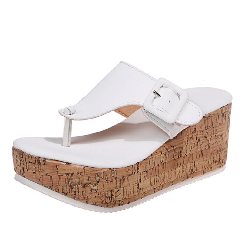 Fashionable women's sandals with thick sole and wedge heel