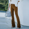 Women's - Comfortable Long Corduroy Trousers - Stretchy Fabric for Ultimate Style and Comfort