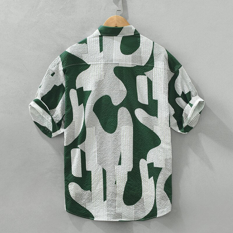 Summer shirt with geometric pattern