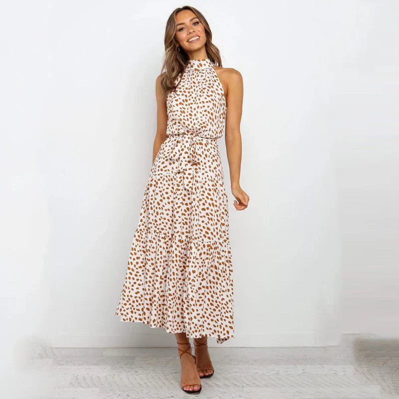 Women's - Collar Dress - Polka Dot Design - Stylish and Comfortable - Perfect for Any Occasion