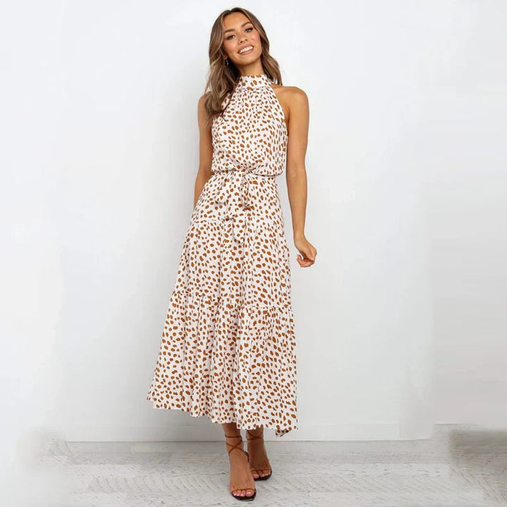 Women's - Collar Dress - Polka Dot Design - Stylish and Comfortable - Perfect for Any Occasion