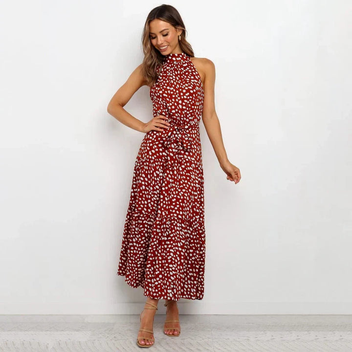 Women's - Collar Dress - Polka Dot Design - Stylish and Comfortable - Perfect for Any Occasion