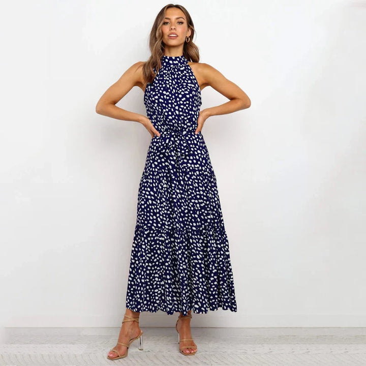 Women's - Collar Dress - Polka Dot Design - Stylish and Comfortable - Perfect for Any Occasion