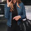 Slim fit leather jacket