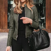 Slim fit leather jacket