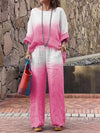 Colour gradient wide leg trousers set