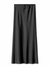 Maxi satin dress with high waist