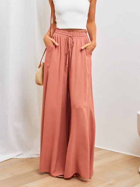 Casual trousers with wide legs