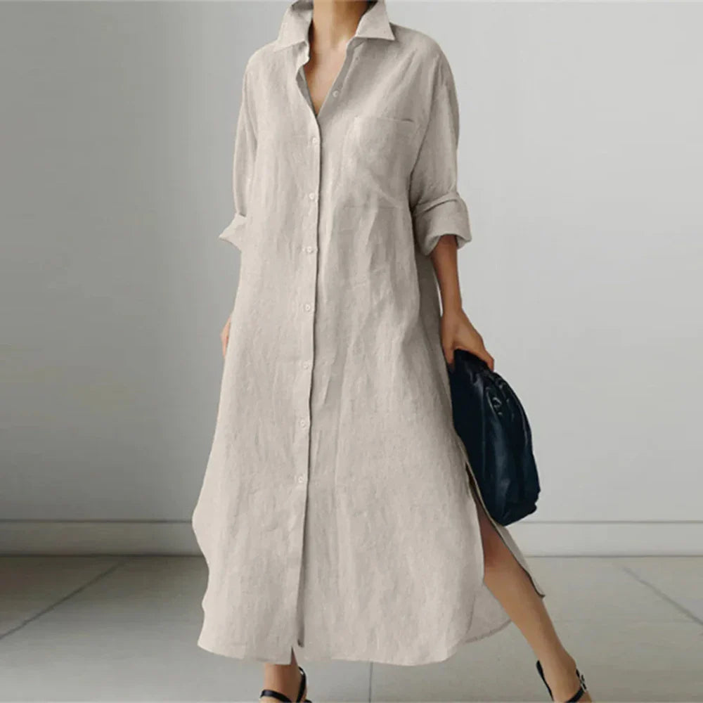 Stylish long-sleeved maxi dress for women