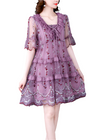 Women's - Elegant Lace Dress - Lightweight Fabric - Perfect for Casual Outings and Summer Events
