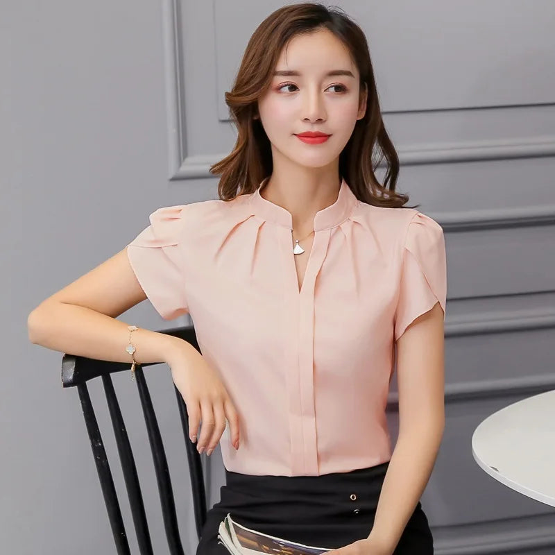 Chiffon short sleeve blouse