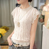 Chiffon blouse with floral lace