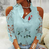 Elegant blouse with floral pattern and V-neckline