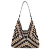 Bohemian handmade straw shoulder bag for women