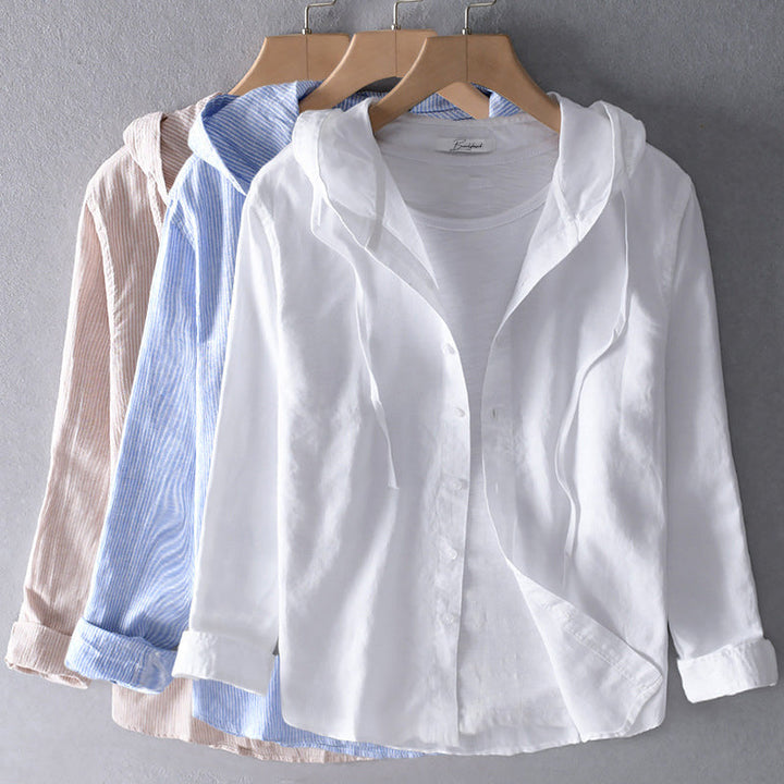 Women's - Breathable Linen Shirt - Lightweight & Stylish - Perfect for Warm Weather - Comfortable Fashion Essential