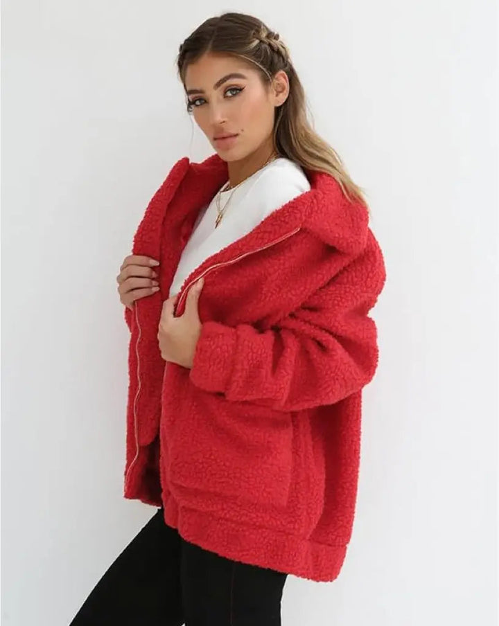 Cosy and trendy women's teddy fleece jacket