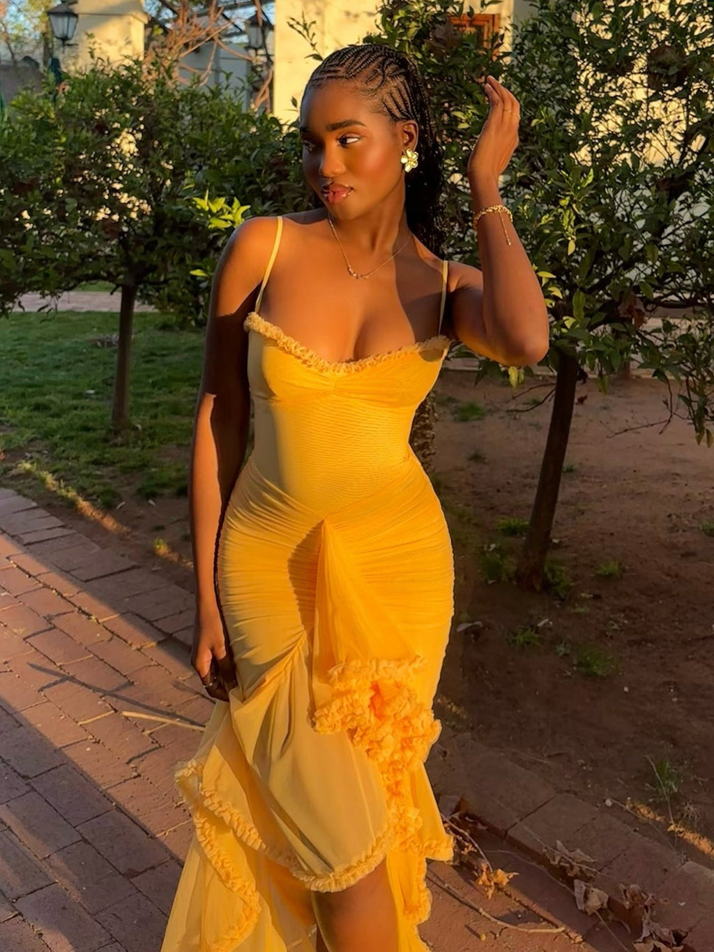 Anabella | Spaghetti strap ruffle maxi dress