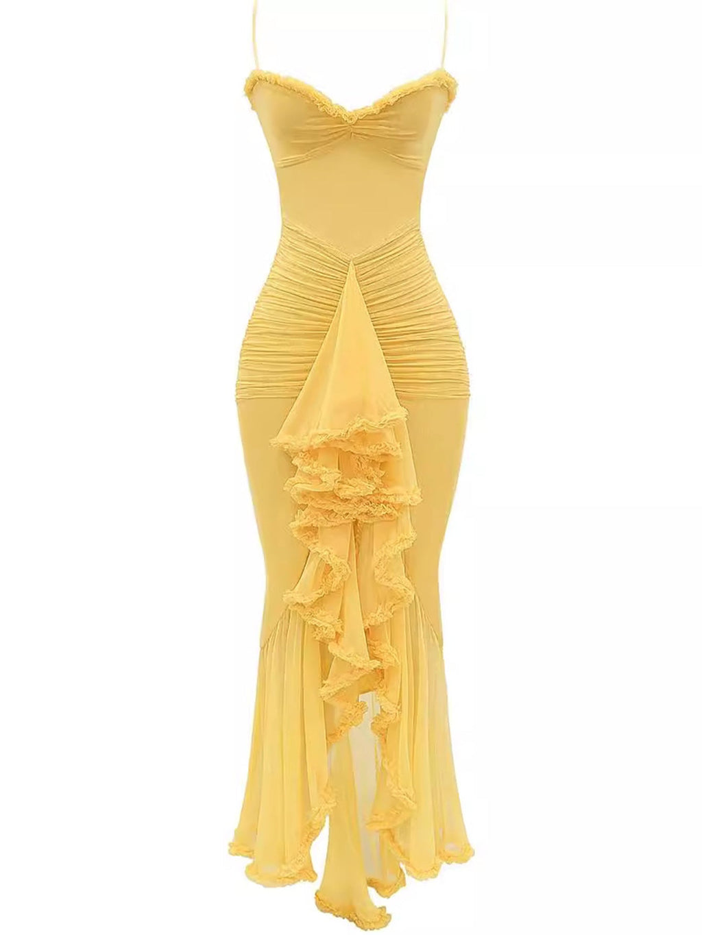 Anabella | Spaghetti strap ruffle maxi dress