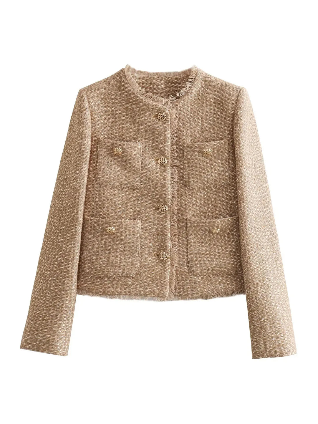 Elegant Wool Jacket With Turned Collar