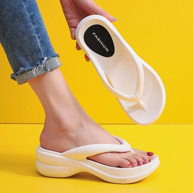 Summer wedge flip flops with non-slip platform sandals for women