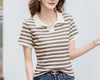 Women's Elegant Striped Polo Shirt