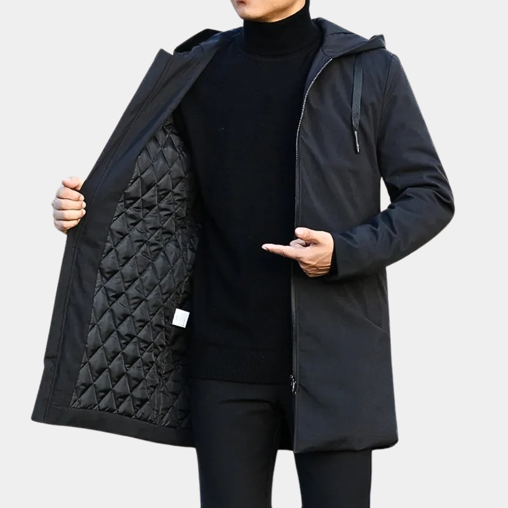 Men's - Elegant Rain Jacket - Waterproof - Stylish Winter Outerwear
