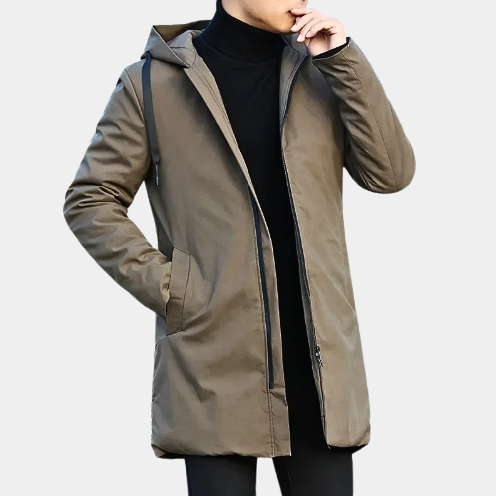 Men's - Elegant Rain Jacket - Waterproof - Stylish Winter Outerwear