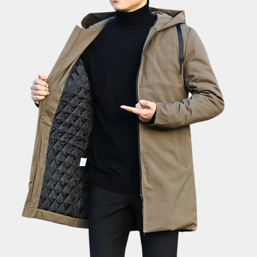 Men's - Elegant Rain Jacket - Waterproof - Stylish Winter Outerwear