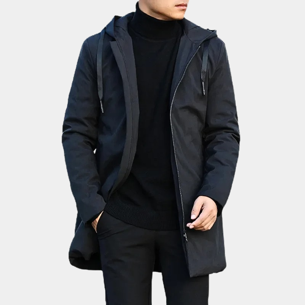 Men's - Elegant Rain Jacket - Waterproof - Stylish Winter Outerwear