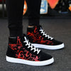 Graffiti high-top canvas shoes