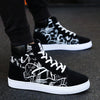 Graffiti high-top canvas shoes