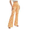 Women's High Waist Floral Flared Trousers