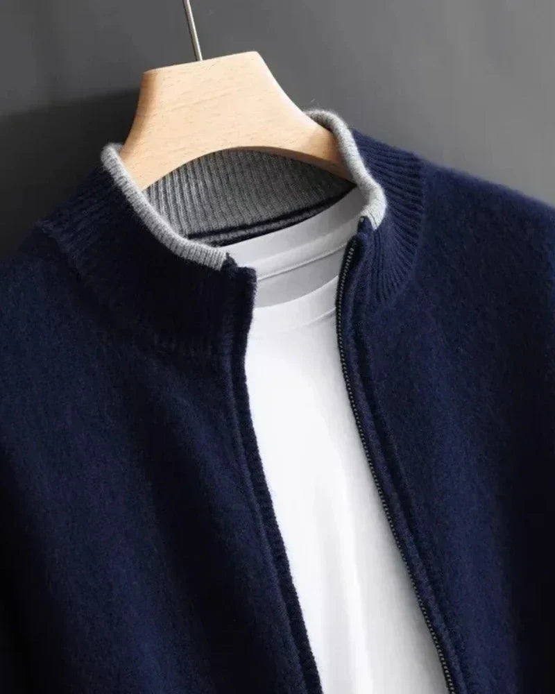 Men - Jacket - Cashmere Look - Zip-Up Style