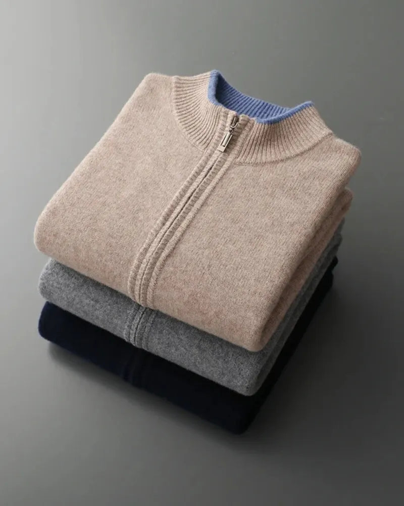 Men - Jacket - Cashmere Look - Zip-Up Style