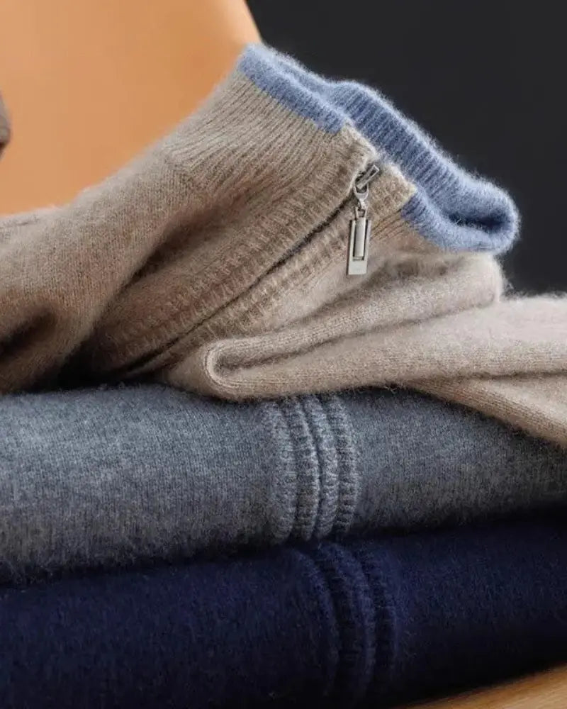 Men - Jacket - Cashmere Look - Zip-Up Style