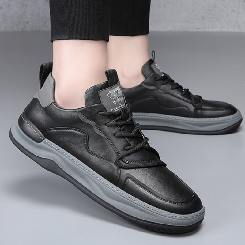 Men's - Sneakers – Genuine Leather, Low-Top – Casual Footwear