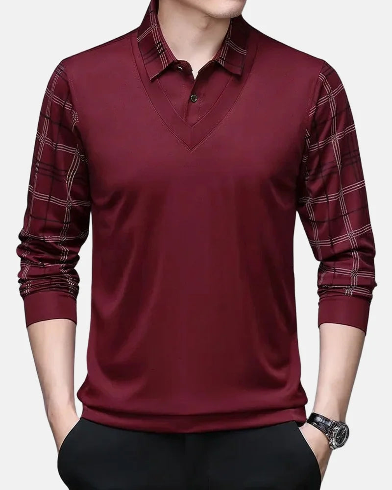Men - Polo Shirt - Long Sleeve - Cotton Blend