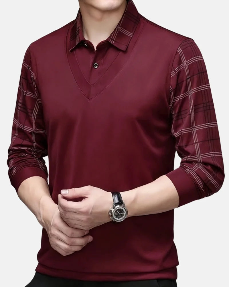 Men - Polo Shirt - Long Sleeve - Cotton Blend