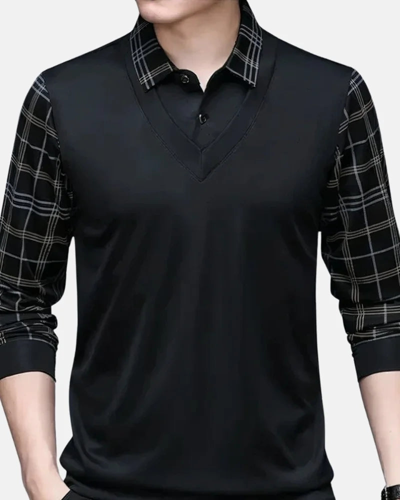 Men - Polo Shirt - Long Sleeve - Cotton Blend