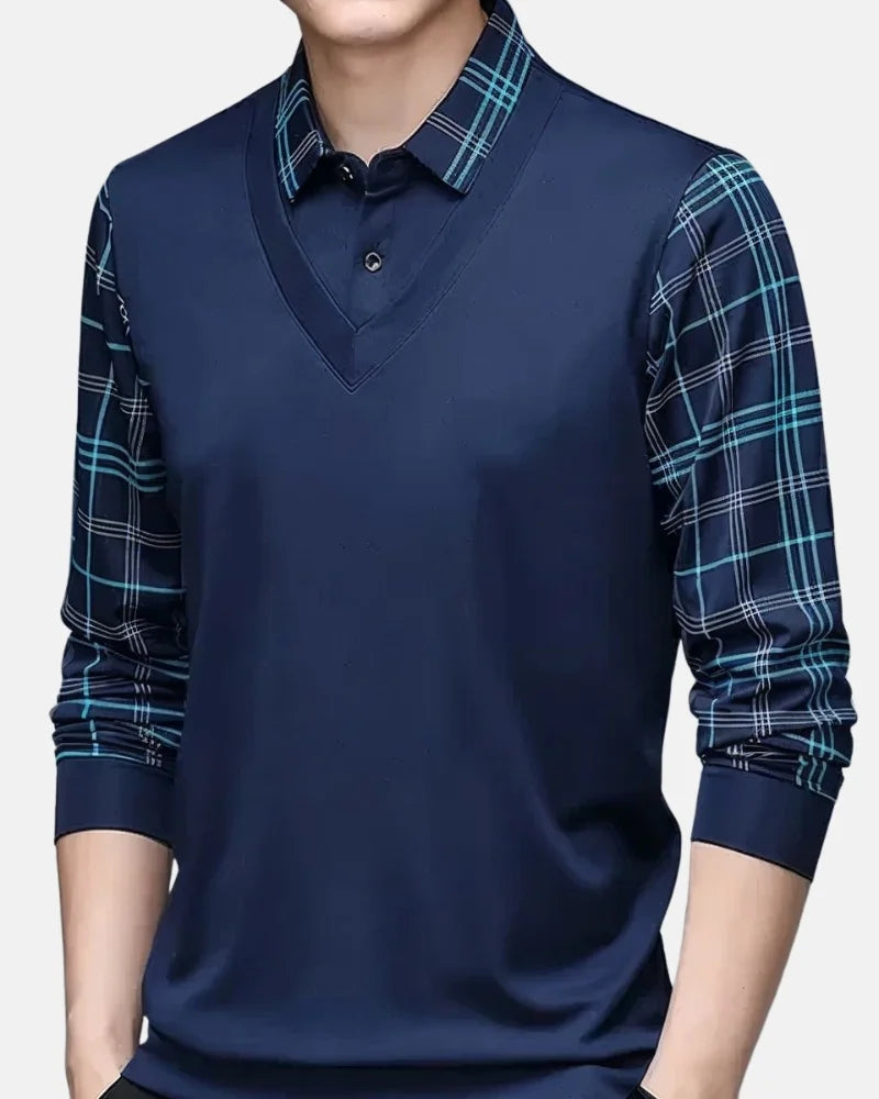 Men - Polo Shirt - Long Sleeve - Cotton Blend